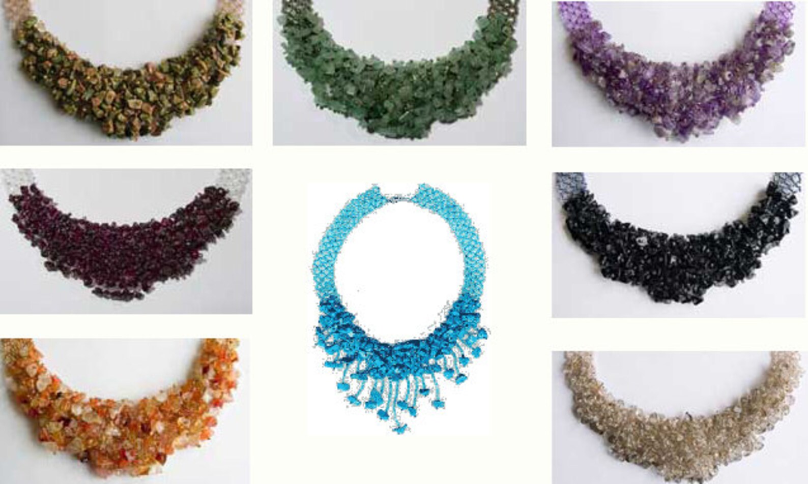 Pattern Seed Beads Waterfall Gemstones Necklace Jewelry Etsy