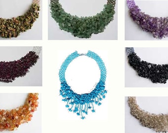Pattern seed beads waterfall gemstones necklace jewelry tutorial beading netting stitch fringe seed beaded beading beads patterns net lace