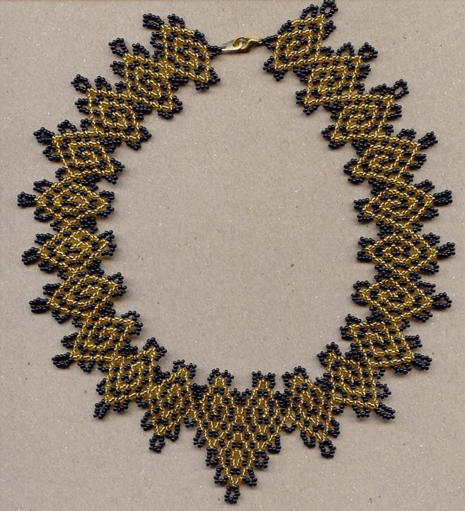 Beginner Pattern Seed Beaded Necklace Instructions Beading Netting