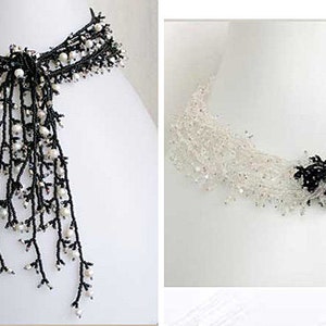 Pattern seed beaded necklace netting stitch tutorial instructions coraling beading coral fringe bead lariat transformer patterns beadwork