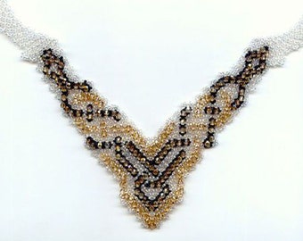 Beading Pattern seed beads beaded necklace Beading Tutorial Beading Patterns detailed instructions netting stitch celtic knot unique design