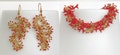 Pattern seed beaded earrings necklace memory wire detailed tutorial instructions coraling beading fringe beads pattern patterns beadwork diy product logo