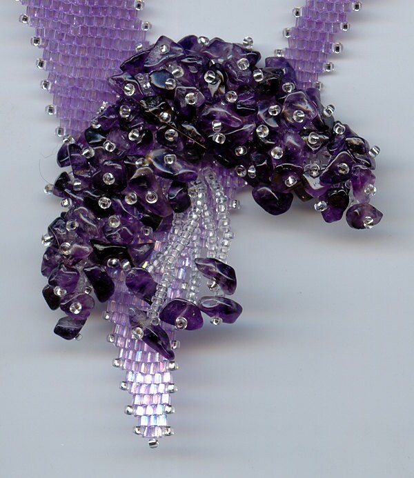 Pattern Seed Beads Waterfall Gemstones Necklace Jewelry Etsy