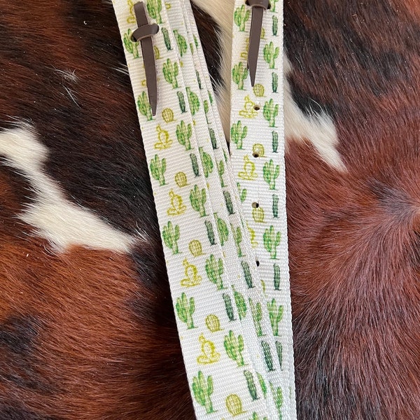 Cactus Print Nylon tie strap and Off Billet set