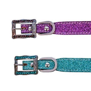 Glitzer Overlay Leder Hundehalsband