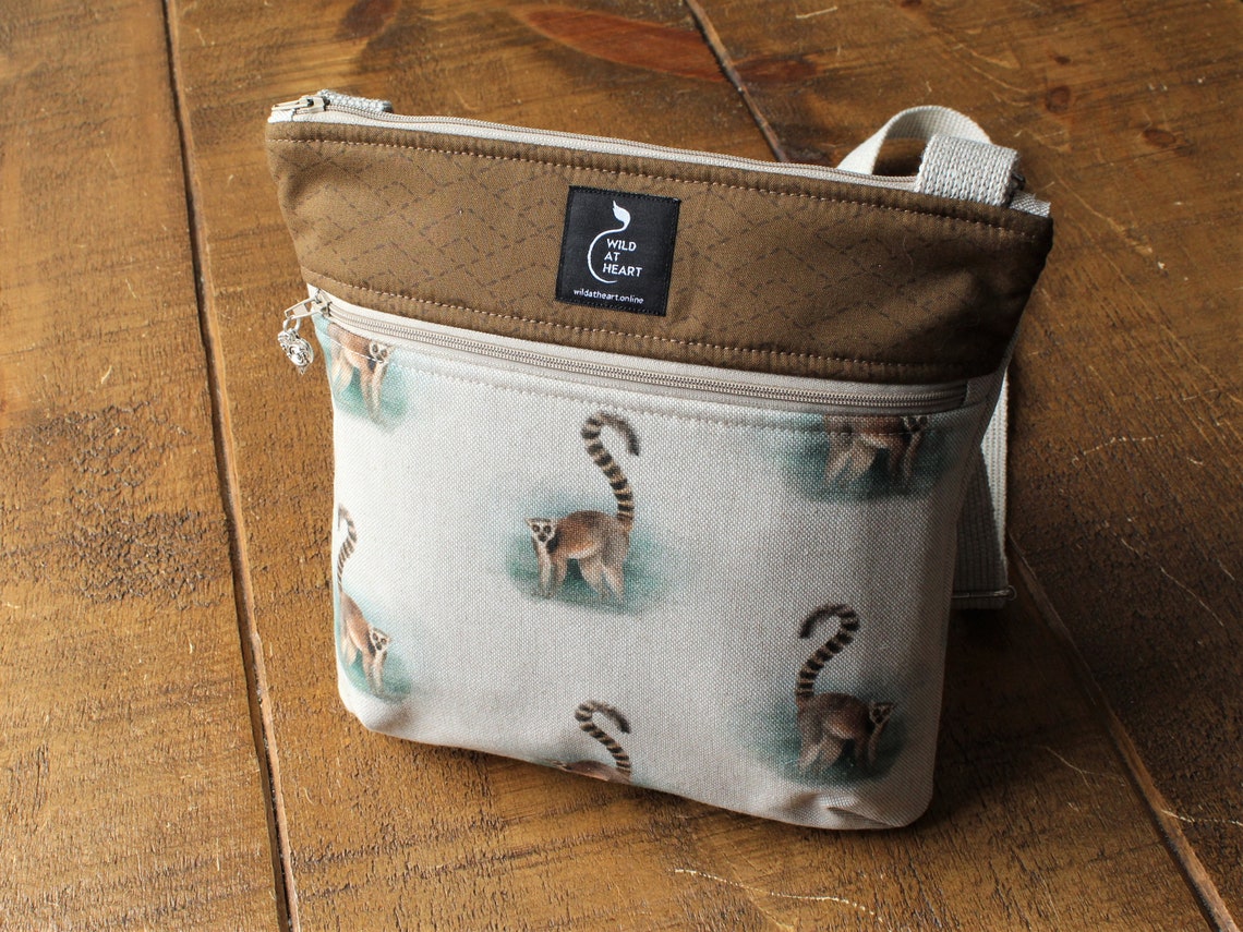 Lemur bag RingTailed Lemur cross body bag Etsy