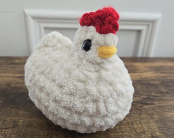 Crochet Chicken & Rooster Plushies – Handmade Farm Animal Toys – Cute Amigurumi Plush – Soft Stuffed Chicken – Great Gift for All Ages