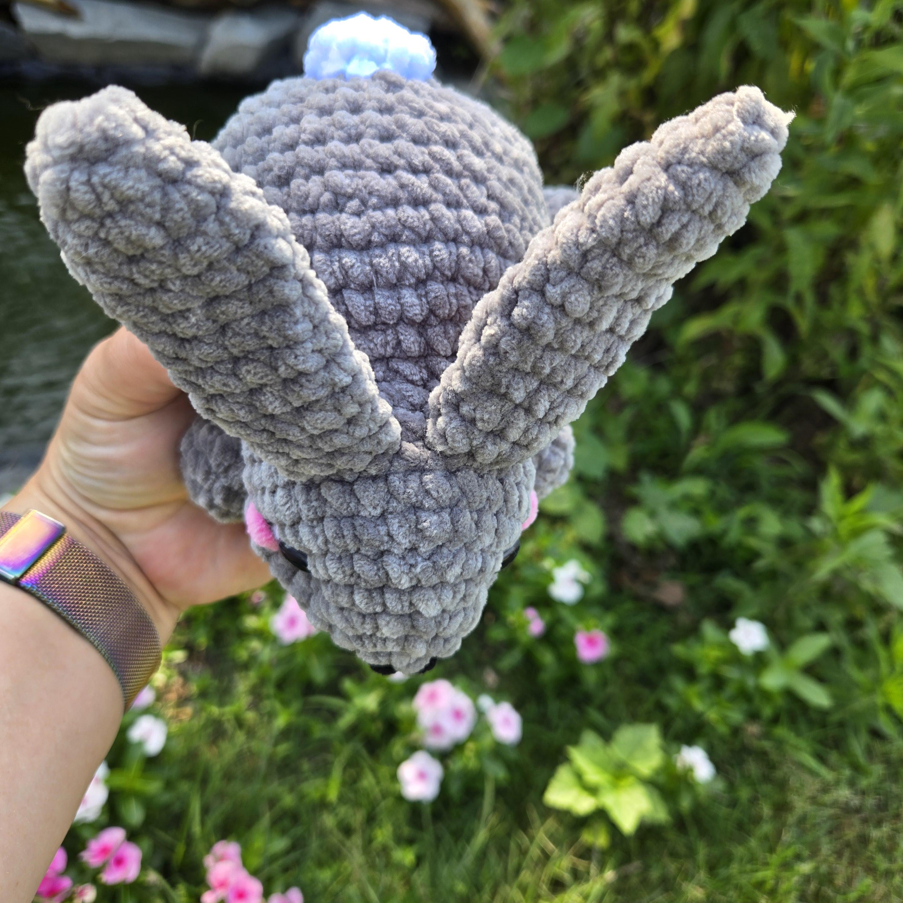 Gray Crochet Bunny Plush – Soft Chenille Rabbit Toy – Handmade Stuffed Animal – Cute Plush Bunny – Kawaii Gift for Bunny Lovers - Thumbnail 5