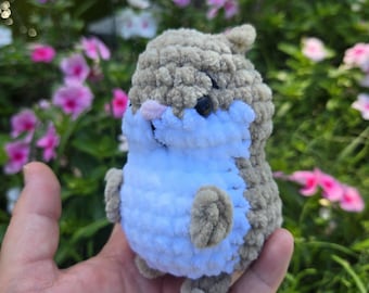 Crochet Hamster Plush – Soft Chenille Amigurumi Hamster – Cute Kawaii Animal Toy – Handmade Hamster Gift – Small Stuffed Animal