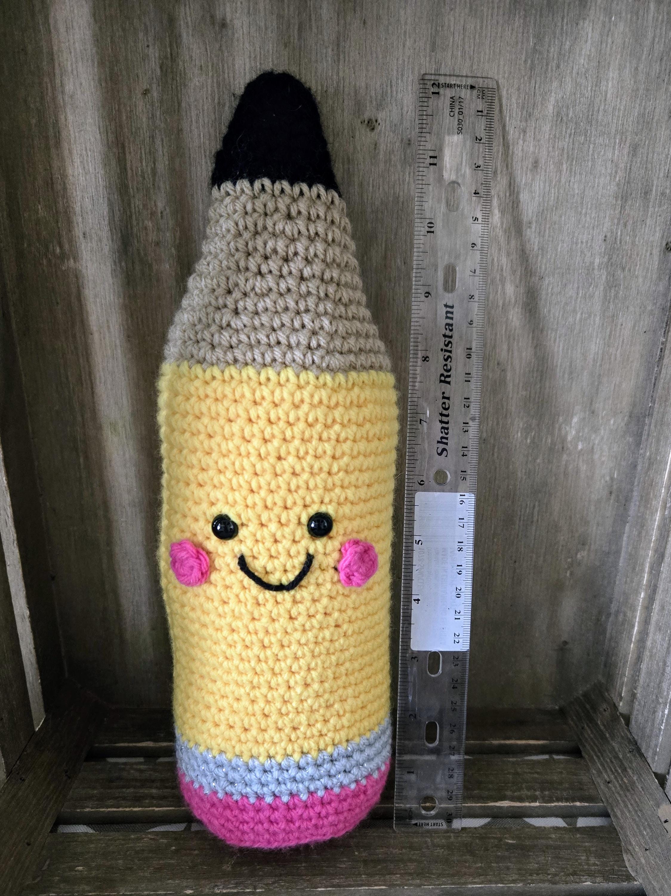 Crochet Pencil Plushie – Cute Teacher Gift, Desk Decor, Classroom Accessory, Amigurumi - Handmade - Thumbnail 5
