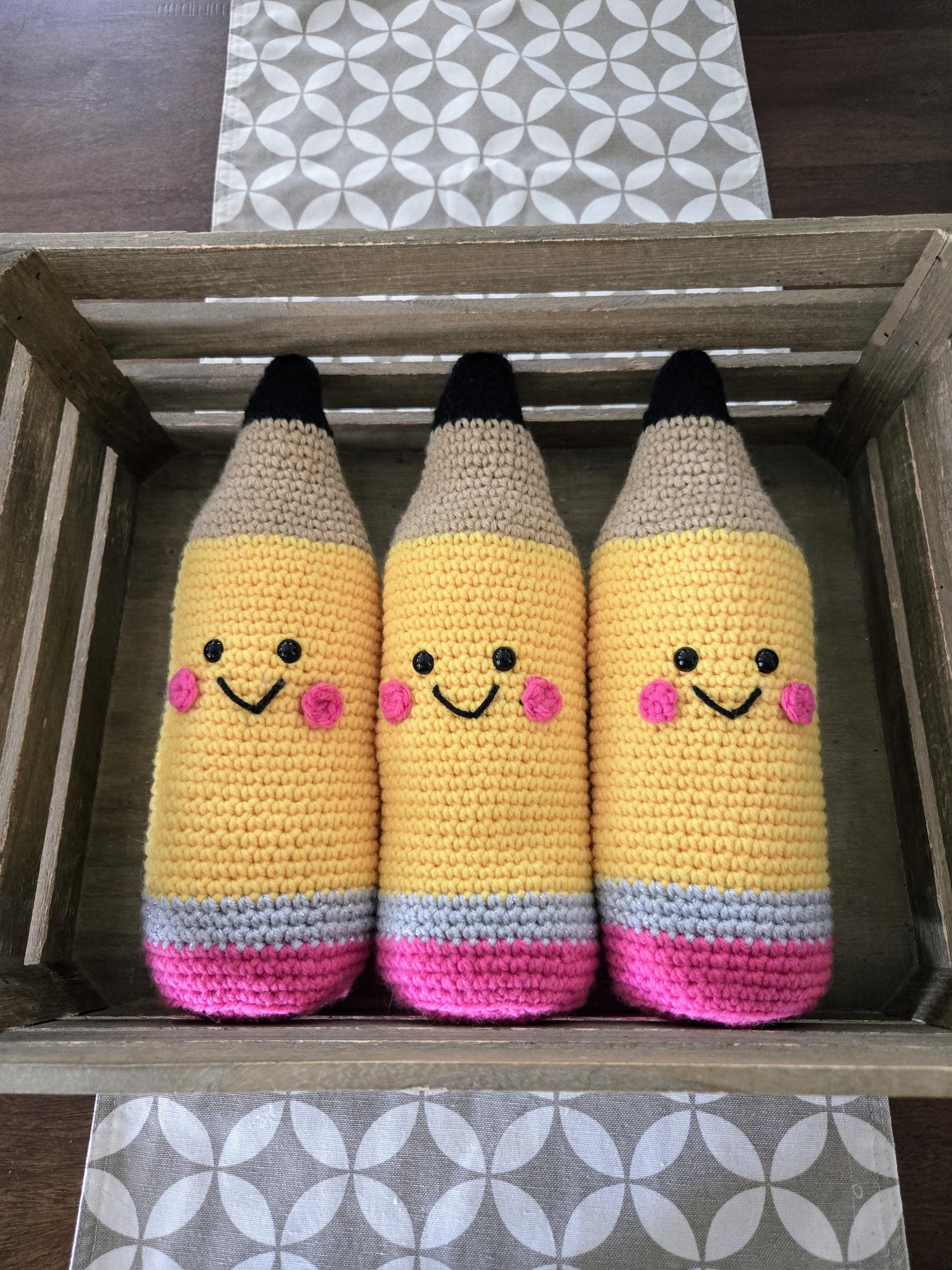Crochet Pencil Plushie – Cute Teacher Gift, Desk Decor, Classroom Accessory, Amigurumi - Handmade - Thumbnail 4