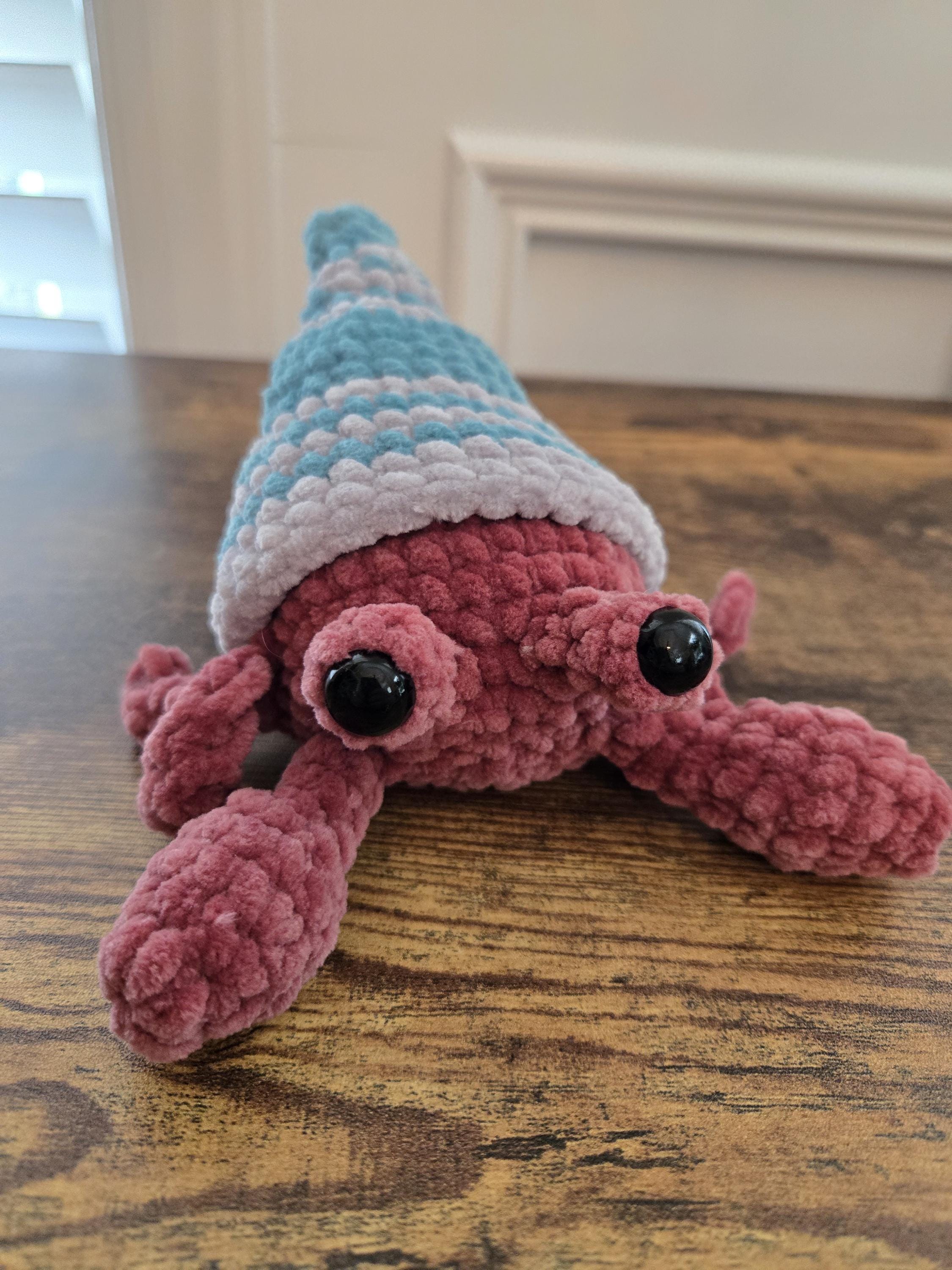 Crochet Hermit Crab Plush – Removable Shell Amigurumi – Handmade Sea Creature Plushie – Ocean Animal Toy – Cute Marine Gift - Thumbnail 5
