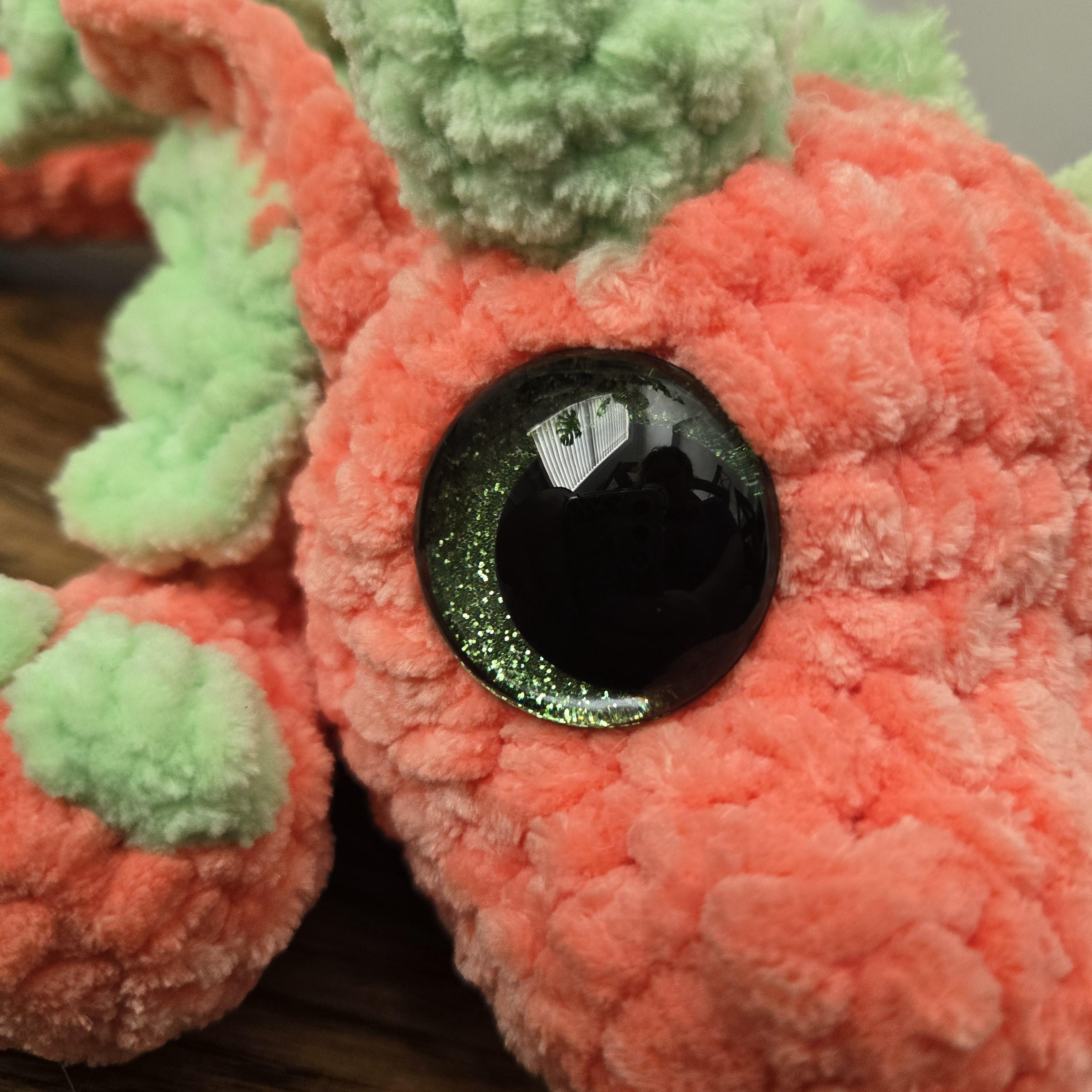 Crochet Dragon Plush – Handmade Amigurumi Stuffed Animal, Fantasy Creature Toy, Orange & Green Dragon Lover Gift - Thumbnail 6