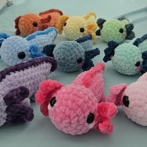 Crochet Axolotl Plush – All Colors Available! – Cute Amigurumi Axolotl Toy – Perfect Gift for Kids & Animal Lovers - Handmade