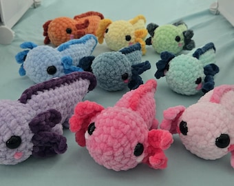 Crochet Axolotl Plush – All Colors Available! – Cute Amigurumi Axolotl Toy – Perfect Gift for Kids & Animal Lovers - Handmade