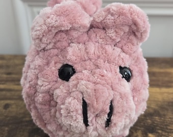 Crochet Pig Plushie – Handmade Amigurumi Pig – Soft Stuffed Animal – Cute Farm Toy – Perfect Gift for Kids & Pig Lovers - Medium Size
