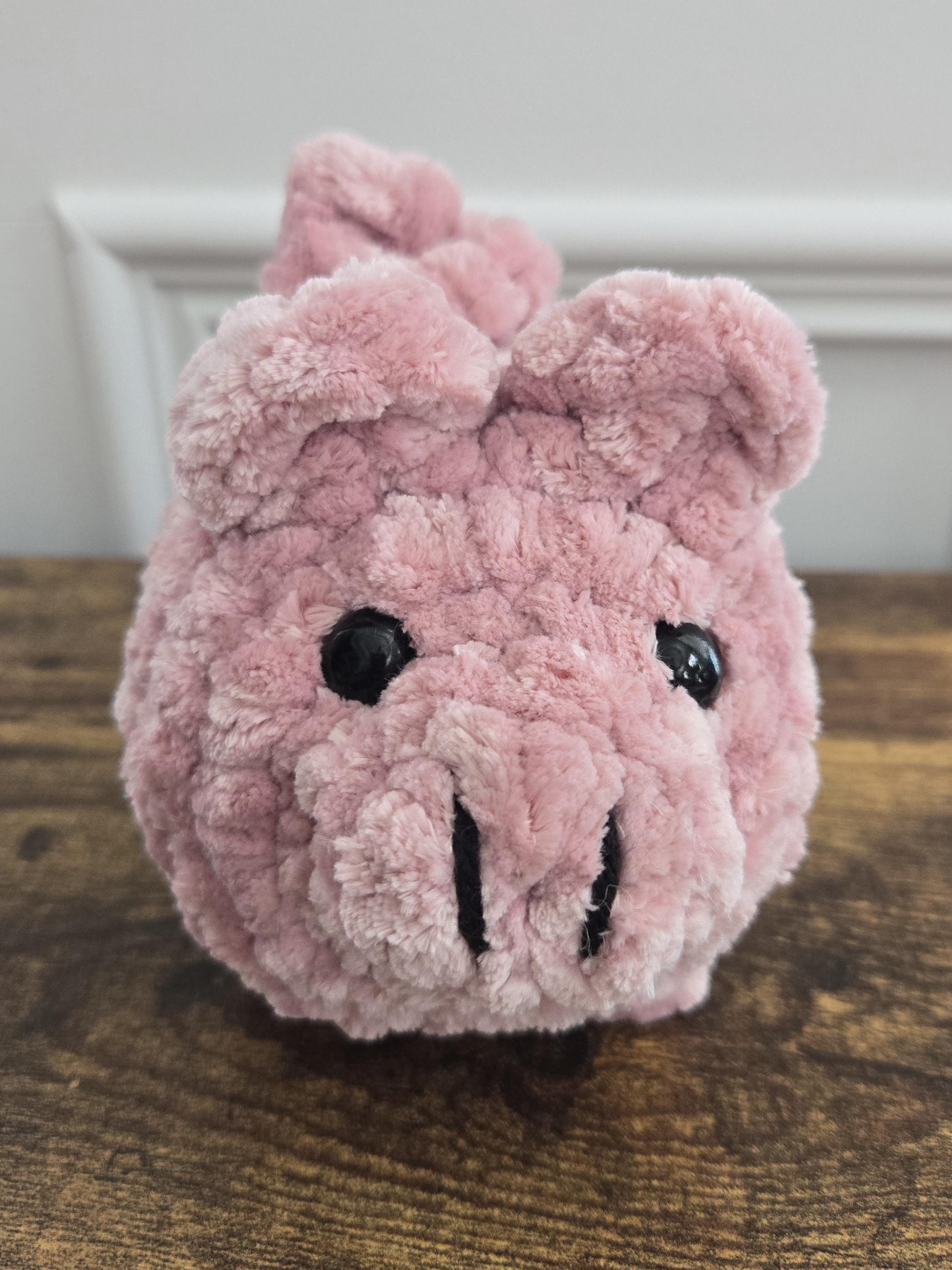 Crochet Pig Plushie – Handmade Amigurumi Pig – Soft Stuffed Animal – Cute Farm Toy – Perfect Gift for Kids & Pig Lovers - Medium Size - Image 1