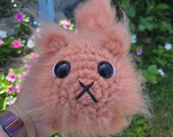Orange Fluffy Cat Loaf – Crochet Cat Plush – Handmade Acrylic Yarn Kitty – Cute Cat Lover Gift – Stuffed Animal – Chonky Cat Decor