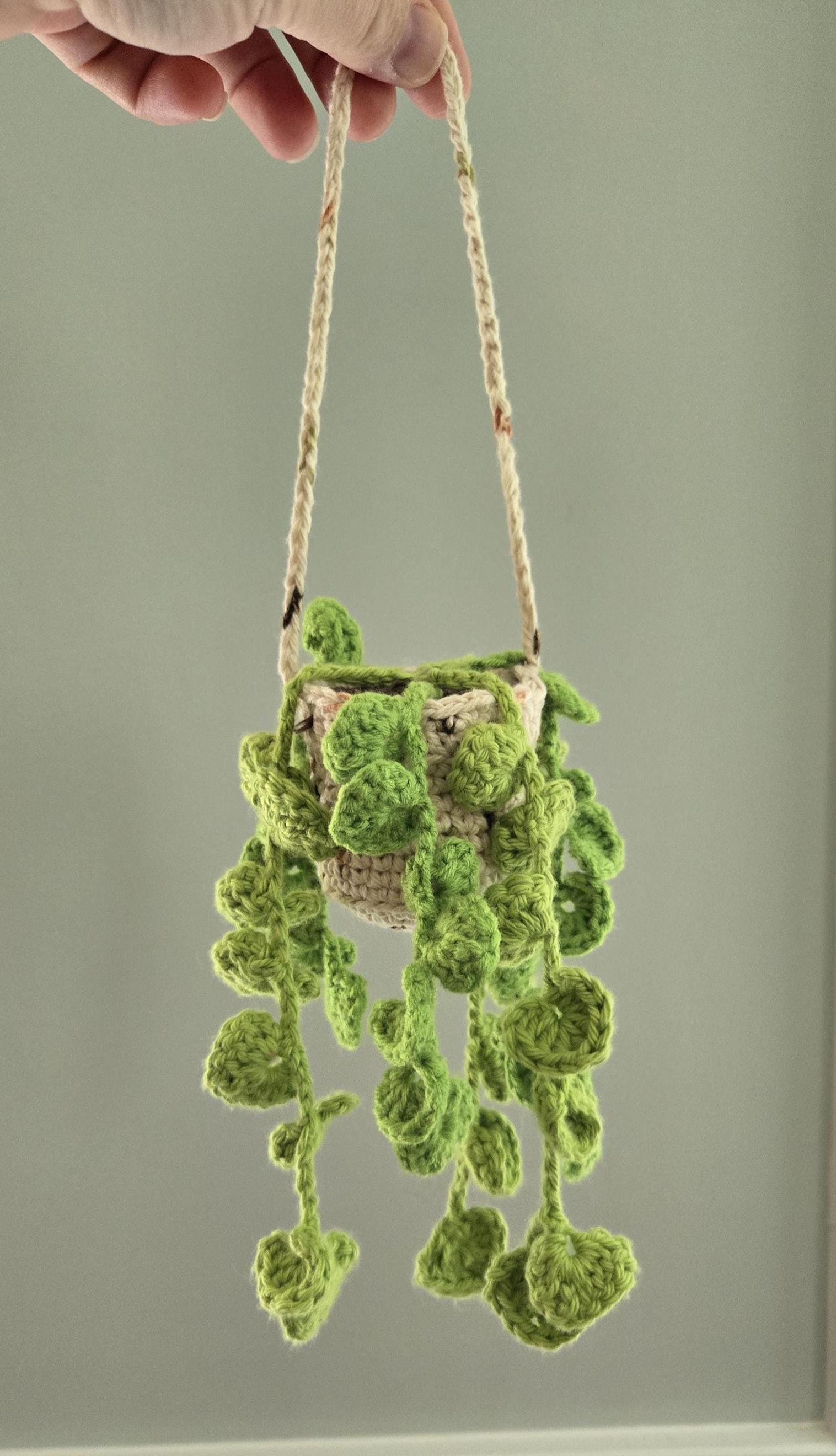 Crochet Hanging Plant Plush – Plush Houseplant – Soft Fake Plant – Kawaii Hanging Decor – Handmade Plant Toy – No Water Needed! - Short - Image 1