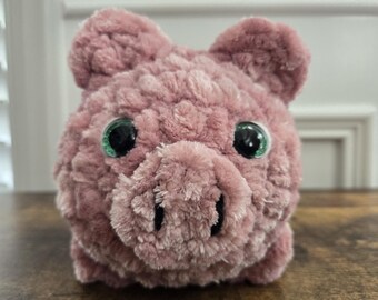 Crochet Pig Plushie – Handmade Amigurumi Pig – Soft Stuffed Animal – Cute Farm Toy – Perfect Gift for Kids & Pig Lovers - Large Size