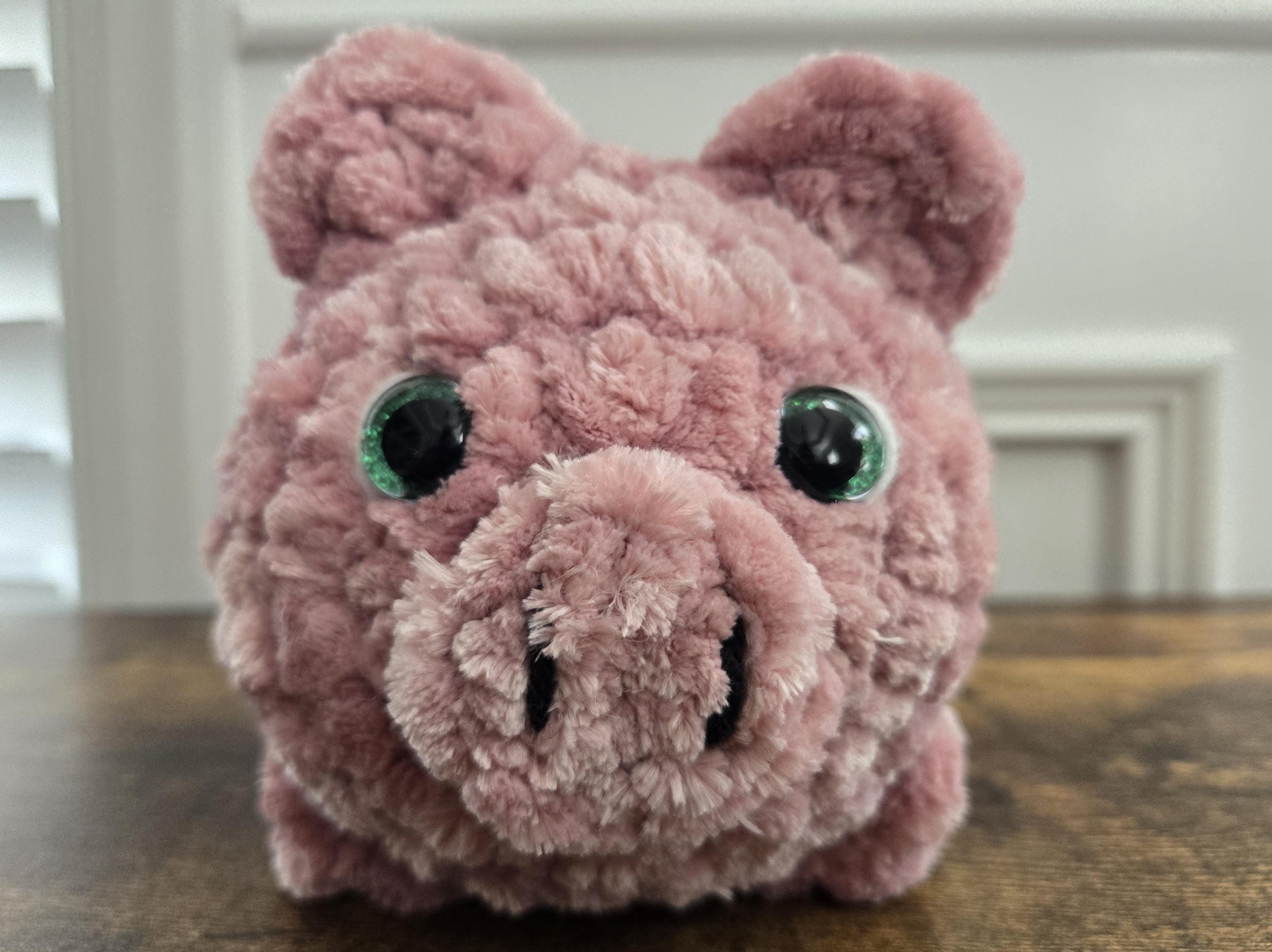 Crochet Pig Plushie – Handmade Amigurumi Pig – Soft Stuffed Animal – Cute Farm Toy – Perfect Gift for Kids & Pig Lovers - Large Size - Image 1