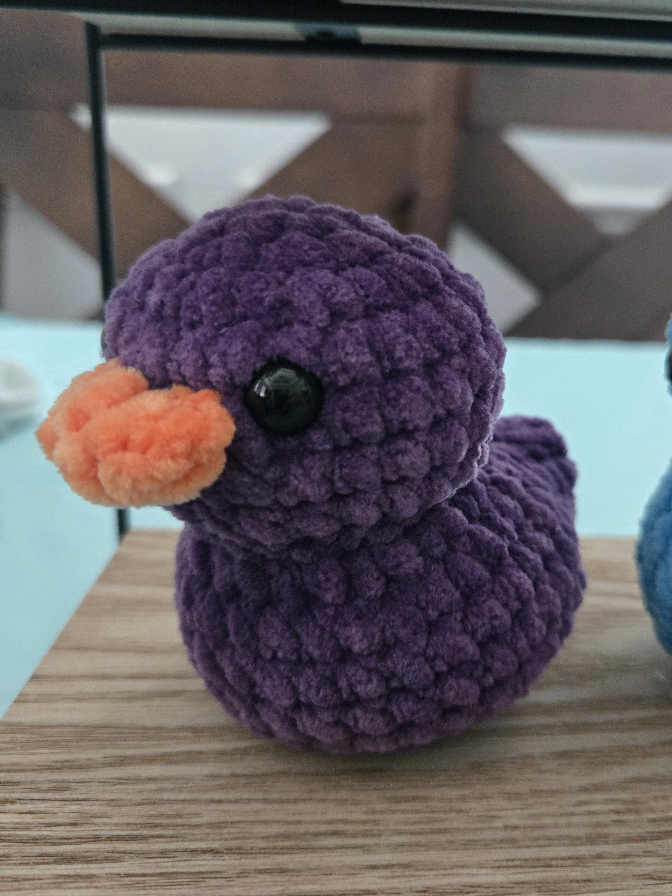 Crochet Rubber Ducky Plush – Soft Chenille Yellow Duck – Amigurumi Bath Toy – Kawaii Duck – Handmade Baby Gift – Nursery Decor – Jeep Duck - Thumbnail 5