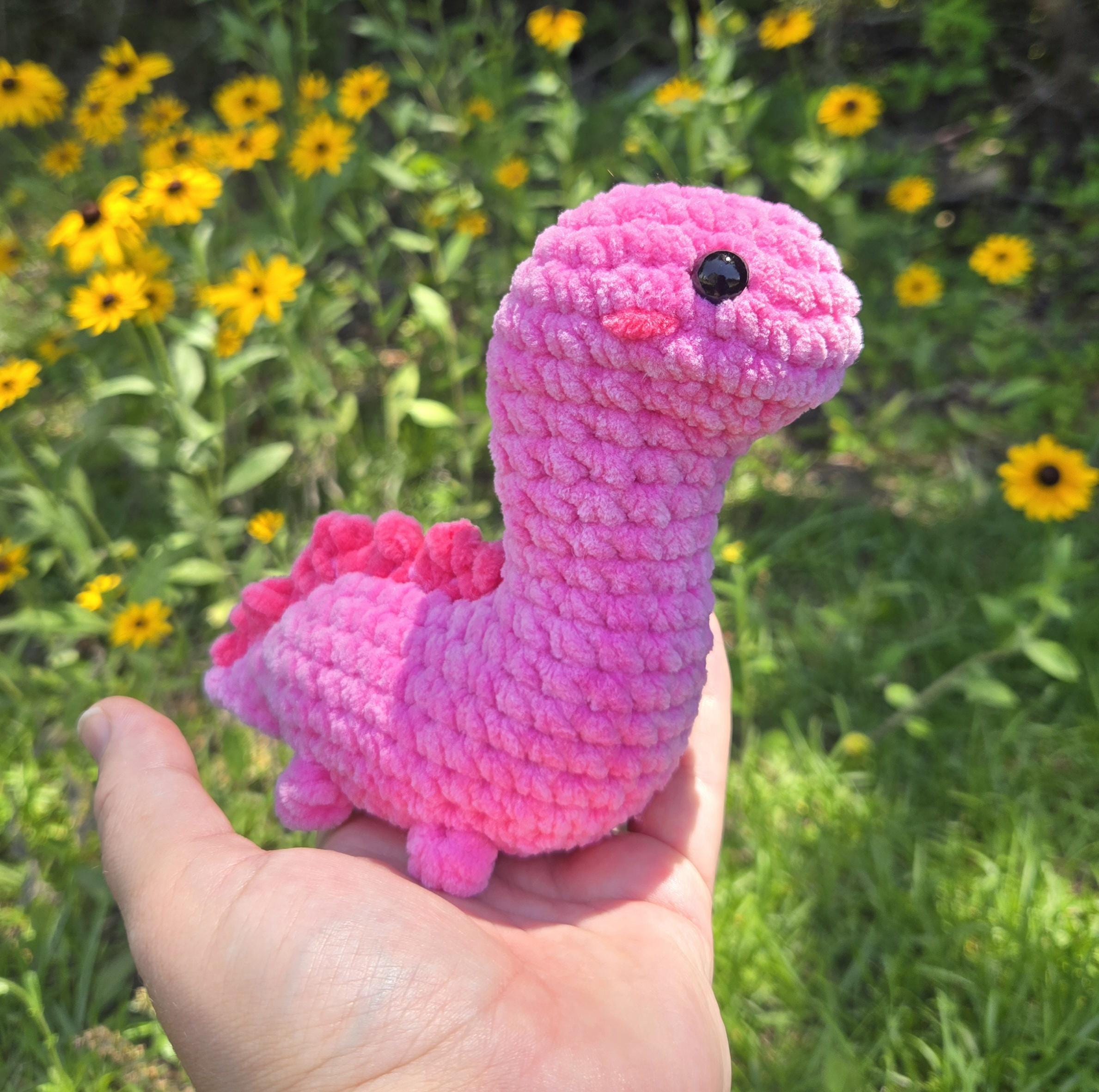Crochet Long Neck Dinosaur Plush – Soft Chenille Brontosaurus – Handmade Amigurumi Dino – Cute Stuffed Animal Toy – Gift for Dino Lovers - Thumbnail 2