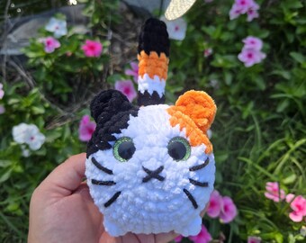 Calico Crochet Cat Loaf Plushie – Handmade Chonky Cat – Cute Amigurumi Cat Plush – Soft Kitty Toy – Perfect Gift for Cat Lovers & Kawaii