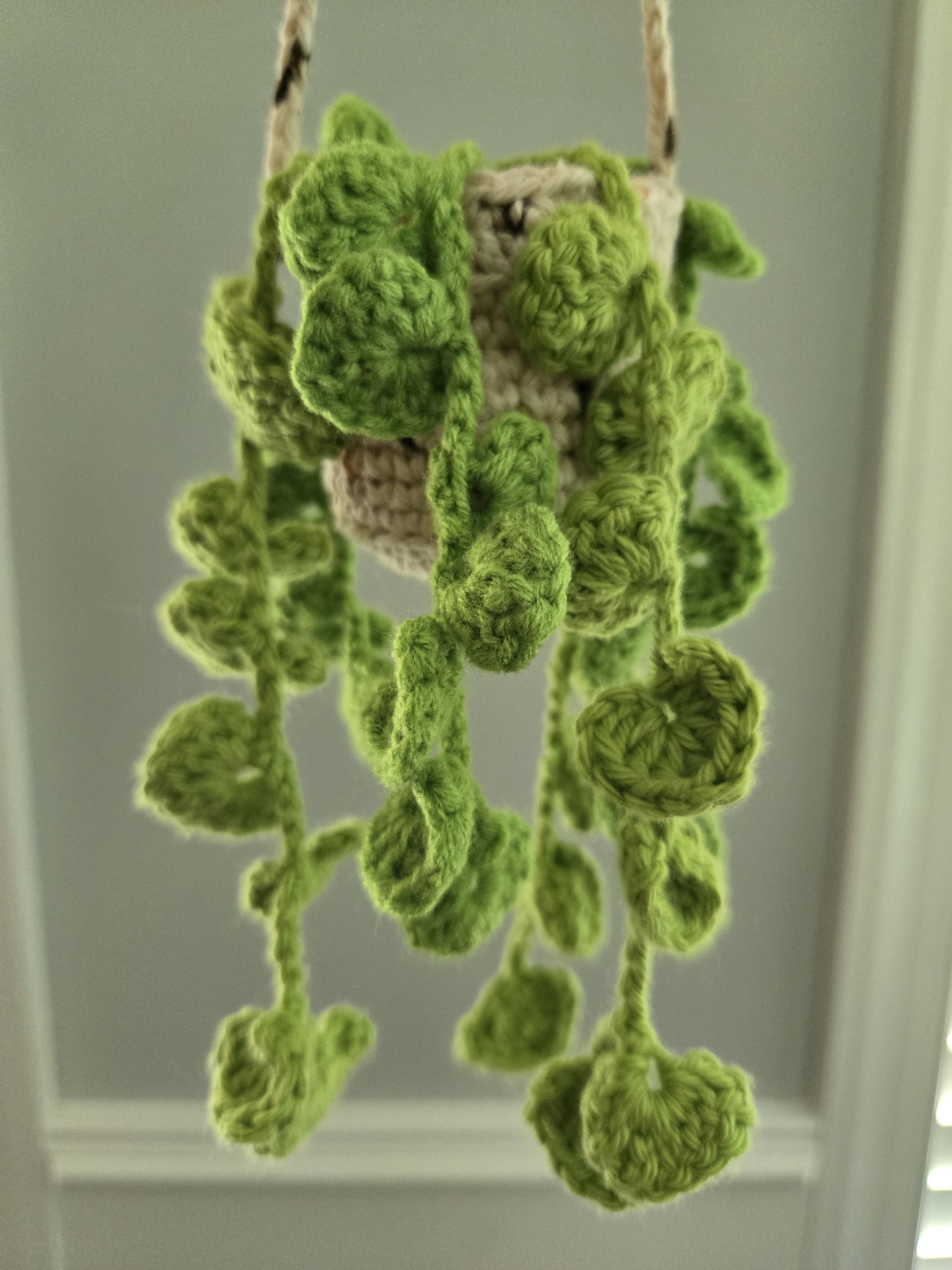 Crochet Hanging Plant Plush – Plush Houseplant – Soft Fake Plant – Kawaii Hanging Decor – Handmade Plant Toy – No Water Needed! - Short - Thumbnail 2