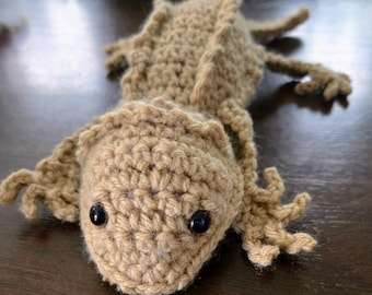Crochet Bearded Dragon – Adorable Lifelike Plush – Reptile Lover Gift – Cute Bearded Dragon Stuffed Animal - Handmade