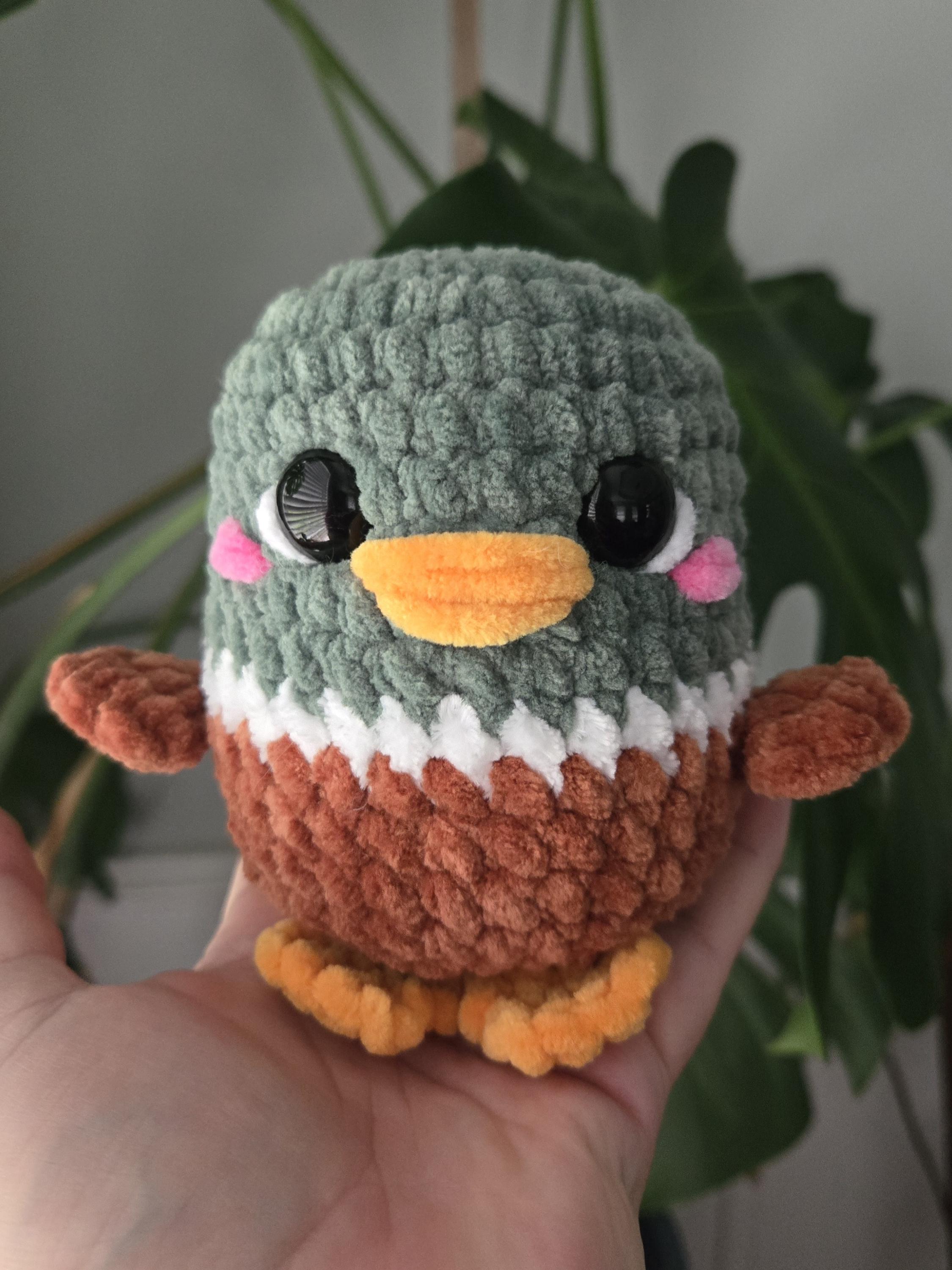 Crochet Mallard Duck Plush – Soft Chenille Amigurumi Duck – Handmade Wildlife Stuffed Animal – Gift for Duck Lovers - Thumbnail 6