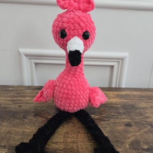 Crochet Flamingo Plush – Handmade Stuffed Flamingo – Tropical Bird Toy – Cute Animal Plushie – Flamingo Lover Gift – Soft and Squishy