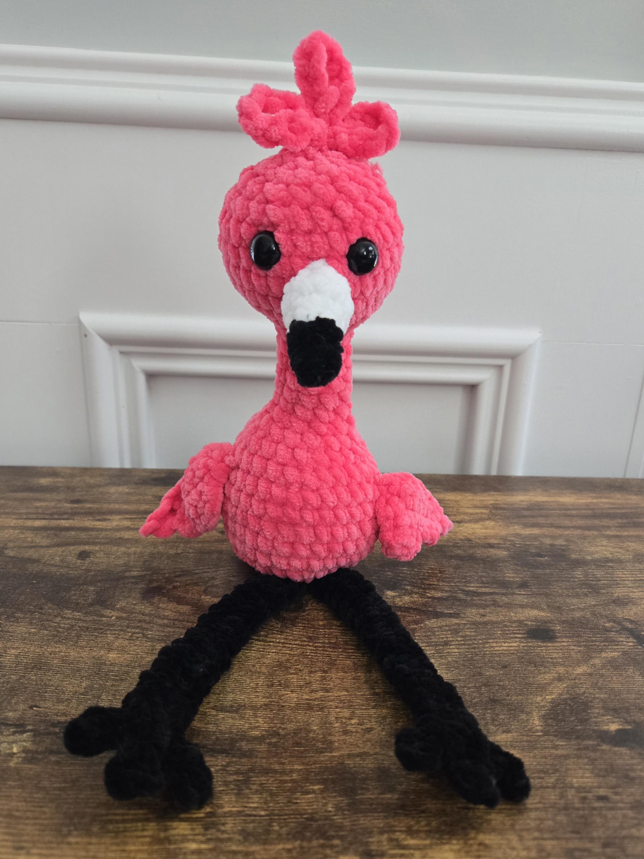 Crochet Flamingo Plush – Handmade Stuffed Flamingo – Tropical Bird Toy – Cute Animal Plushie – Flamingo Lover Gift – Soft and Squishy - Image 1