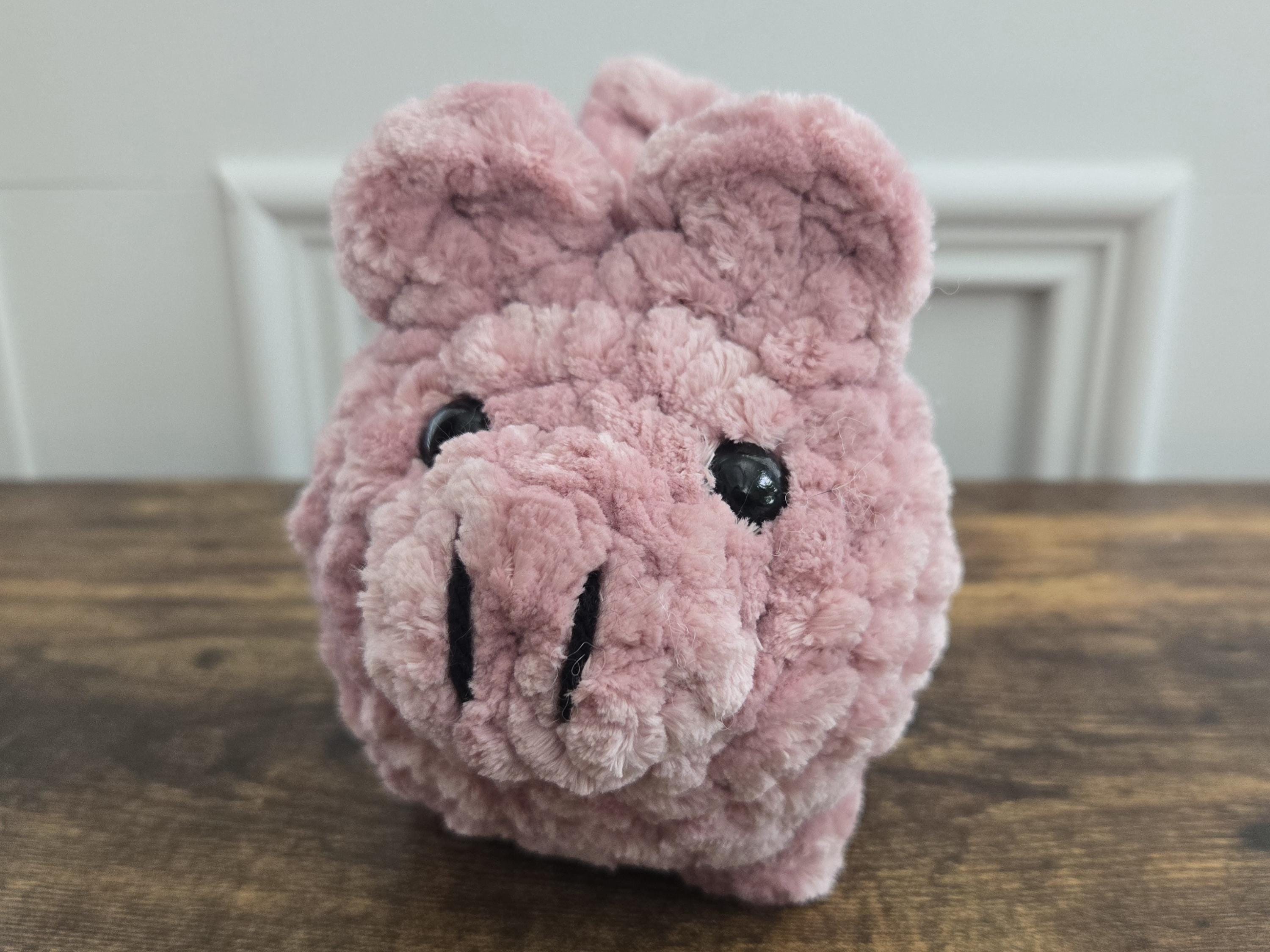 Crochet Pig Plushie – Handmade Amigurumi Pig – Soft Stuffed Animal – Cute Farm Toy – Perfect Gift for Kids & Pig Lovers - Medium Size - Thumbnail 5