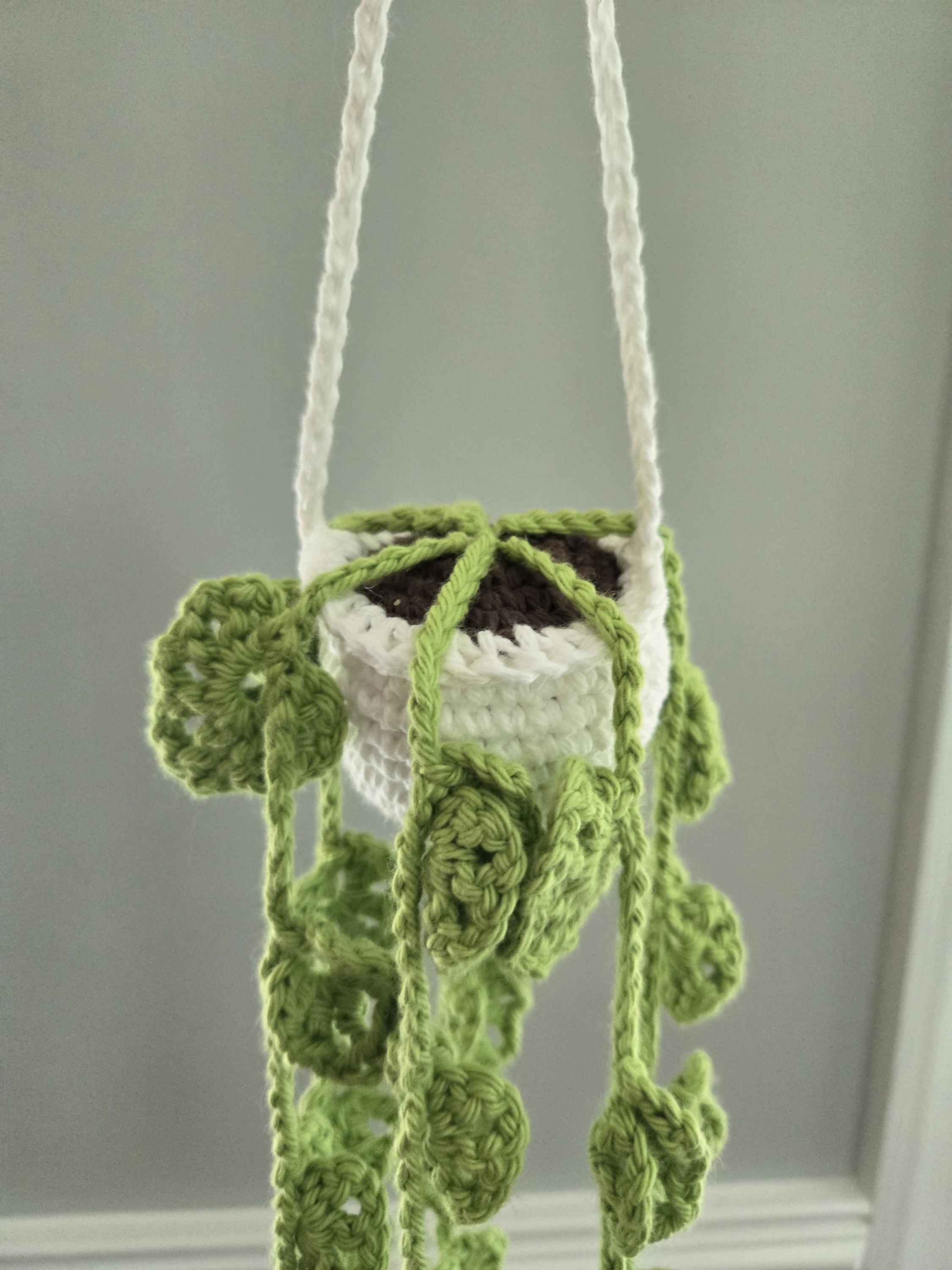 Crochet Hanging Plant Plush – Plush Houseplant – Soft Fake Plant – Kawaii Hanging Decor – Handmade Plant Toy – No Water Needed! - Long - Thumbnail 4