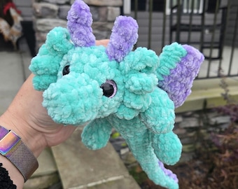 Custom Crochet Dragon Plush - Personalized Fantasy Gift, Choose Your Colors