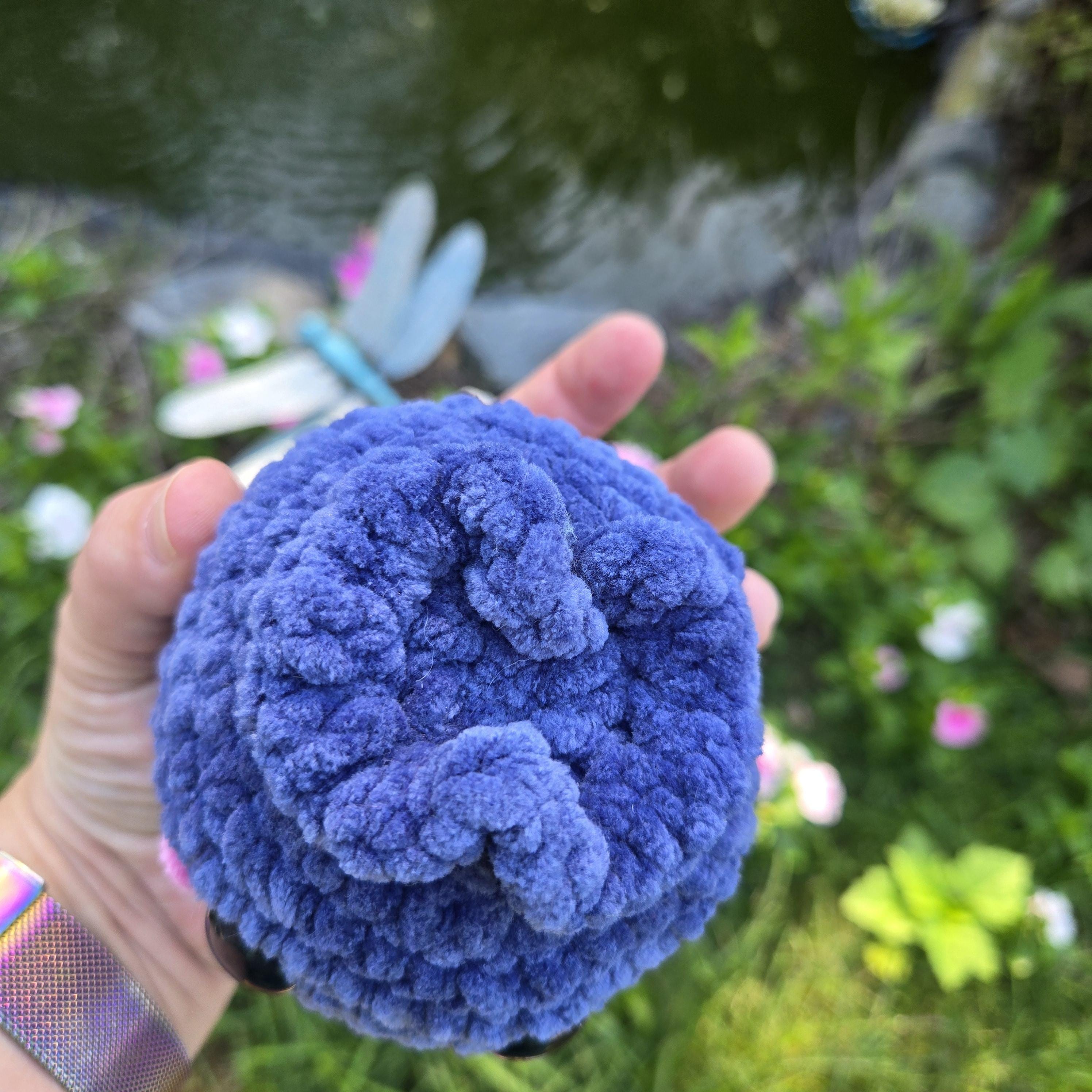 Large Crochet Blueberry Plush – Big Amigurumi Blueberry Toy – Cute Fruit Stuffed Plushie – Kawaii Food Plush – Blueberry Gift - Thumbnail 3