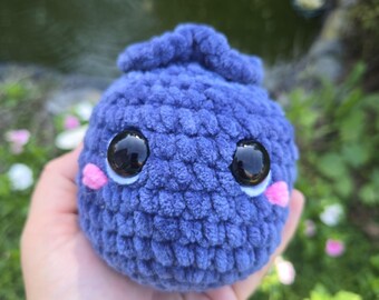 Large Crochet Blueberry Plush – Big Amigurumi Blueberry Toy – Cute Fruit Stuffed Plushie – Kawaii Food Plush – Blueberry Gift