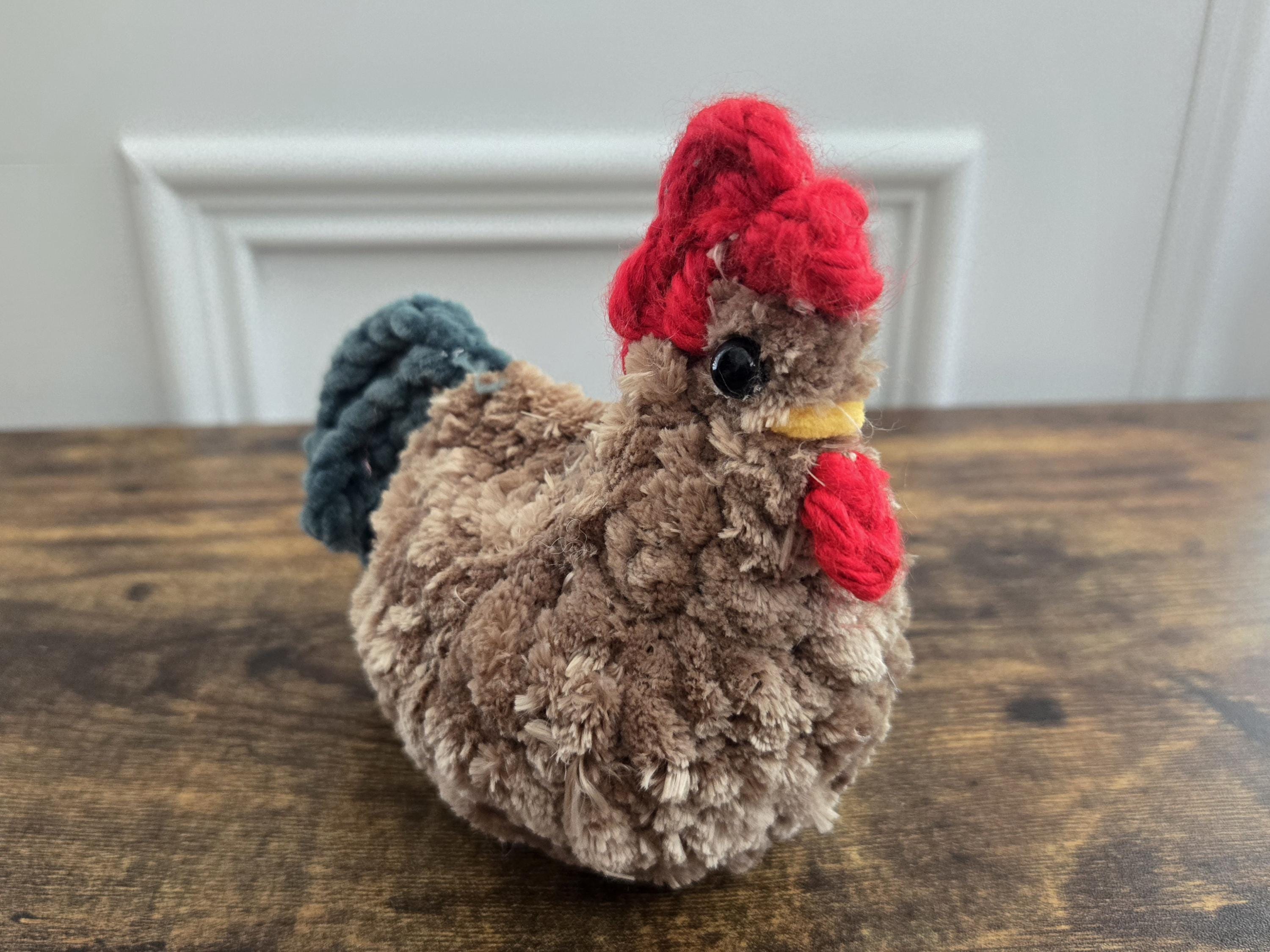 Crochet Chicken & Rooster Plushies – Handmade Farm Animal Toys – Cute Amigurumi Plush – Soft Stuffed Chicken – Great Gift for All Ages - Thumbnail 7