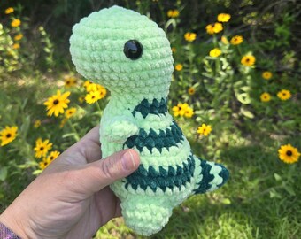 Crochet T-Rex Plush – Soft Chenille Dinosaur – Handmade Amigurumi T-Rex Toy – Cute Stuffed Animal – Gift for Dino Lovers