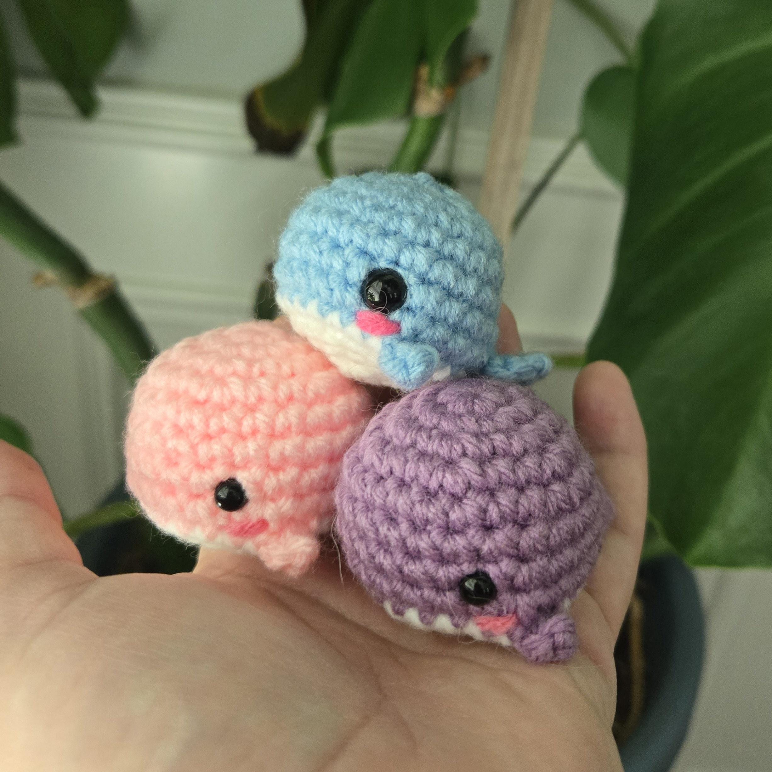 Mini Crochet Whale Plush – or keychain - Handmade Blue & White Whale – Cute Ocean Animal Gift – Tiny Stuffed Whale Toy - Thumbnail 4
