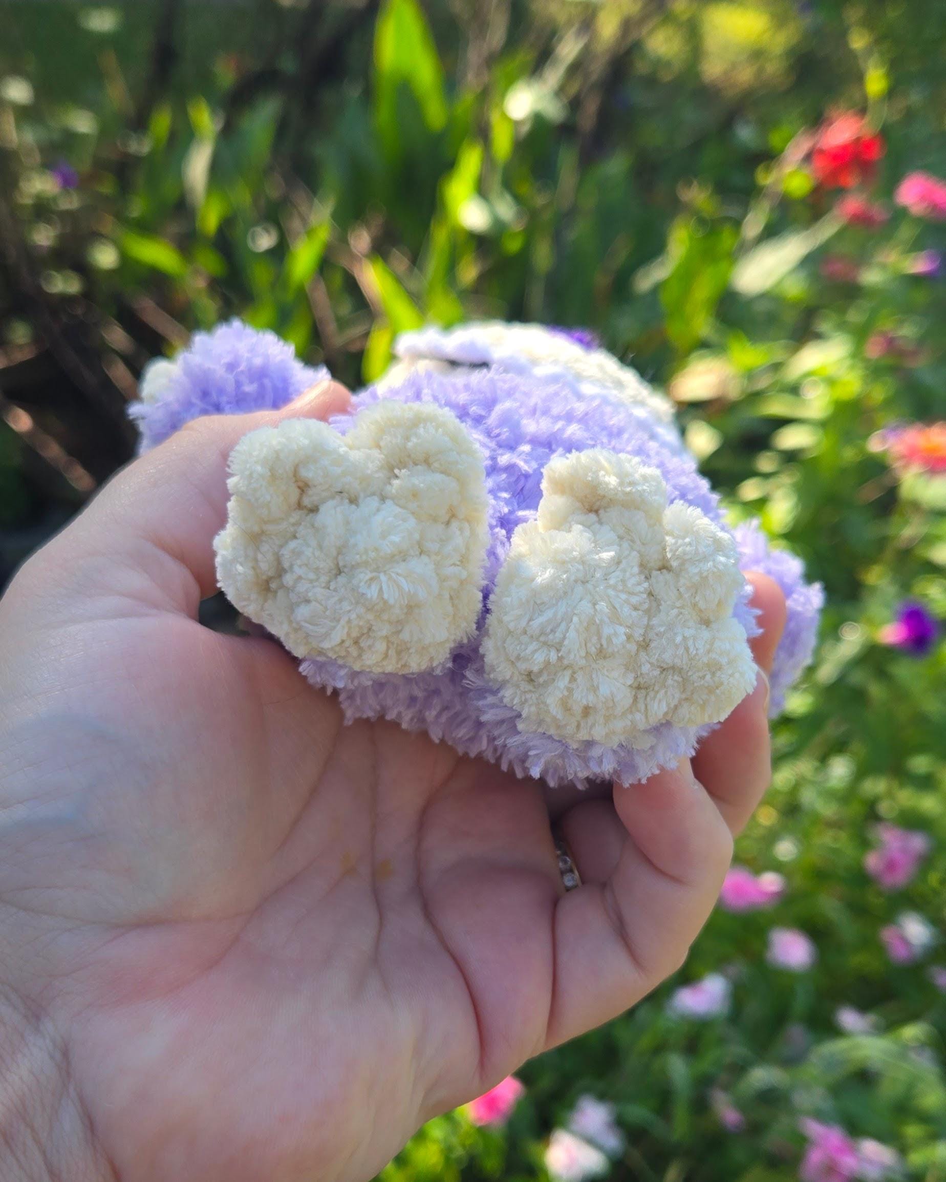 Crochet Labubu Keychain – Handmade Fuzzy Purple Amigurumi Plush, Cute Mini Stuffed Animal, 8” Soft Toy Gift - Thumbnail 7