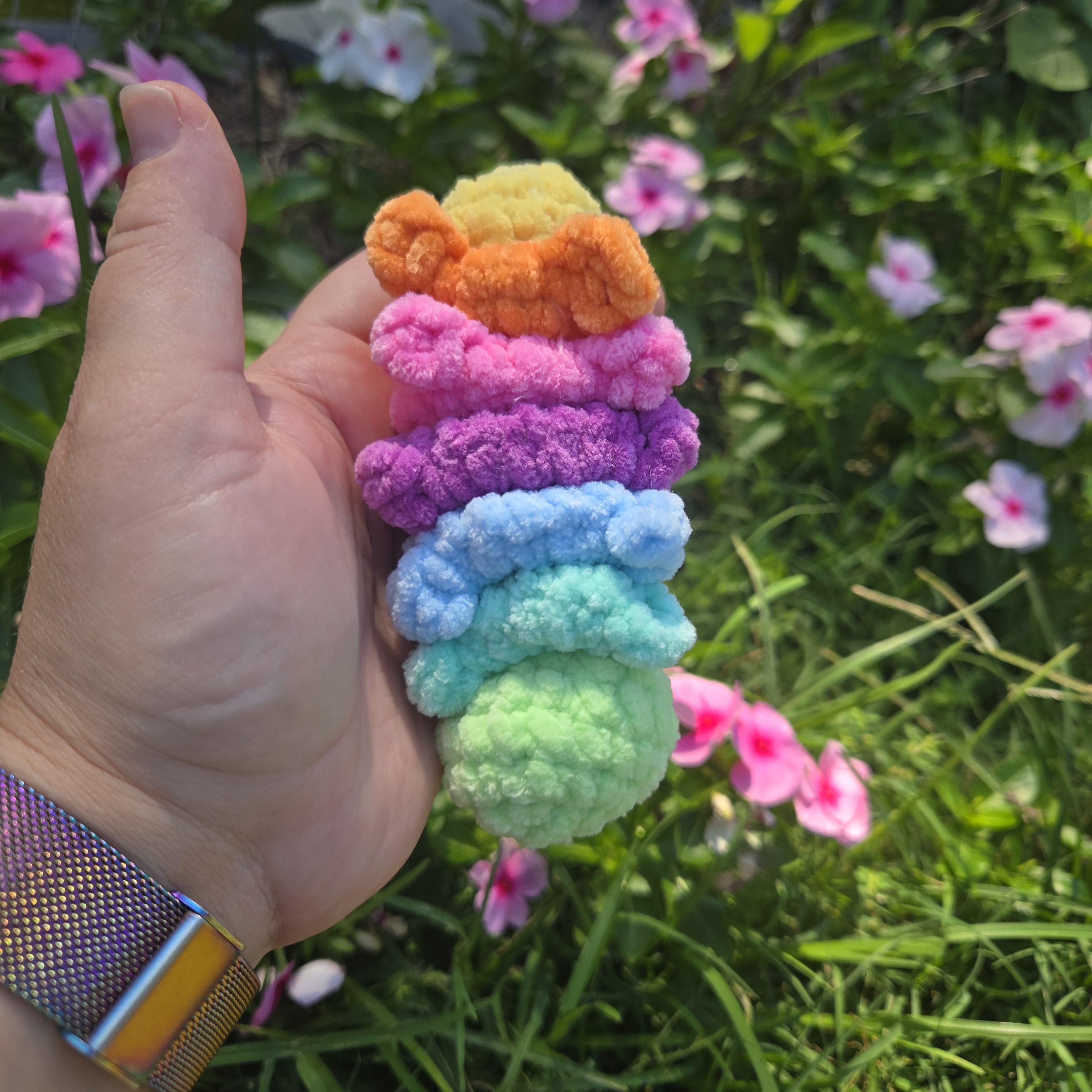 Crochet Caterpillar Fidget – Handmade Sensory Plush – Soft Fidget Toy – Wiggly Bug Plushie – Cute Stress Relief Gift for Kids & Adults, Smal - Thumbnail 4