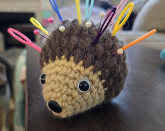 Crochet Hedgehog Pincushion – Handmade Cute & Functional Sewing Accessory – Adorable Plush Pin Holder