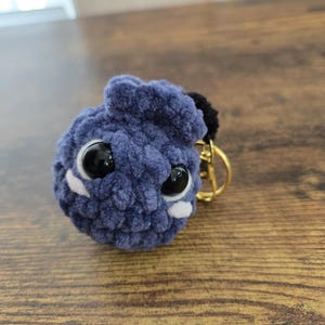 Crochet Blueberry Keychain: Handmade Kawaii Plush Charm