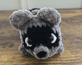 Crochet Raccoon Plush – Adorable Mini Raccoon Stuffed Animal – Cute Woodland Creature Gift – Pocket-Sized Plushie - Handmade