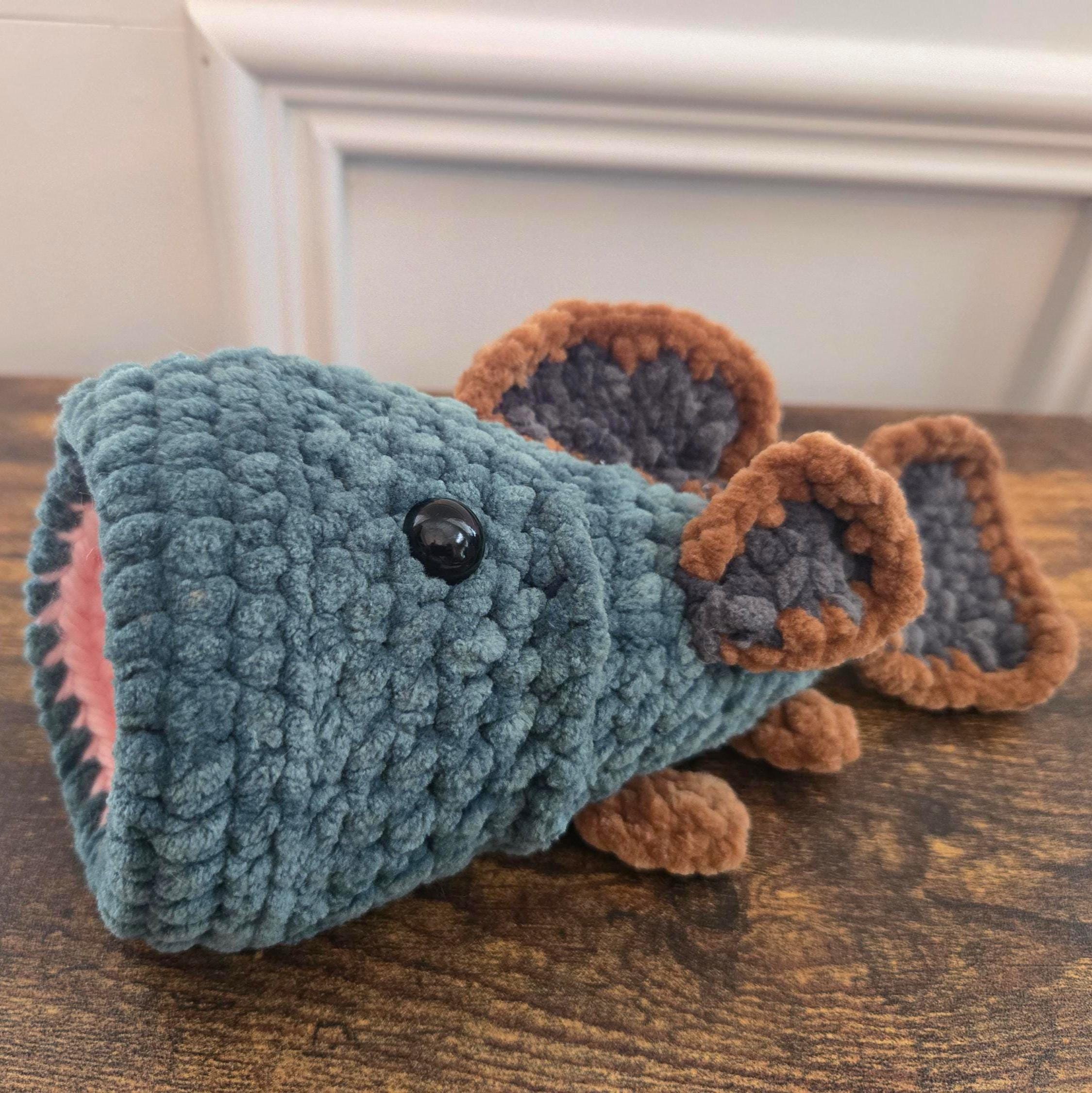 Crochet Bass Fish Plush – Amigurumi Fish Toy – Realistic Fishing Gift – Cute Stuffed Bass Plush – Lake & Fisherman Gift - Handmade