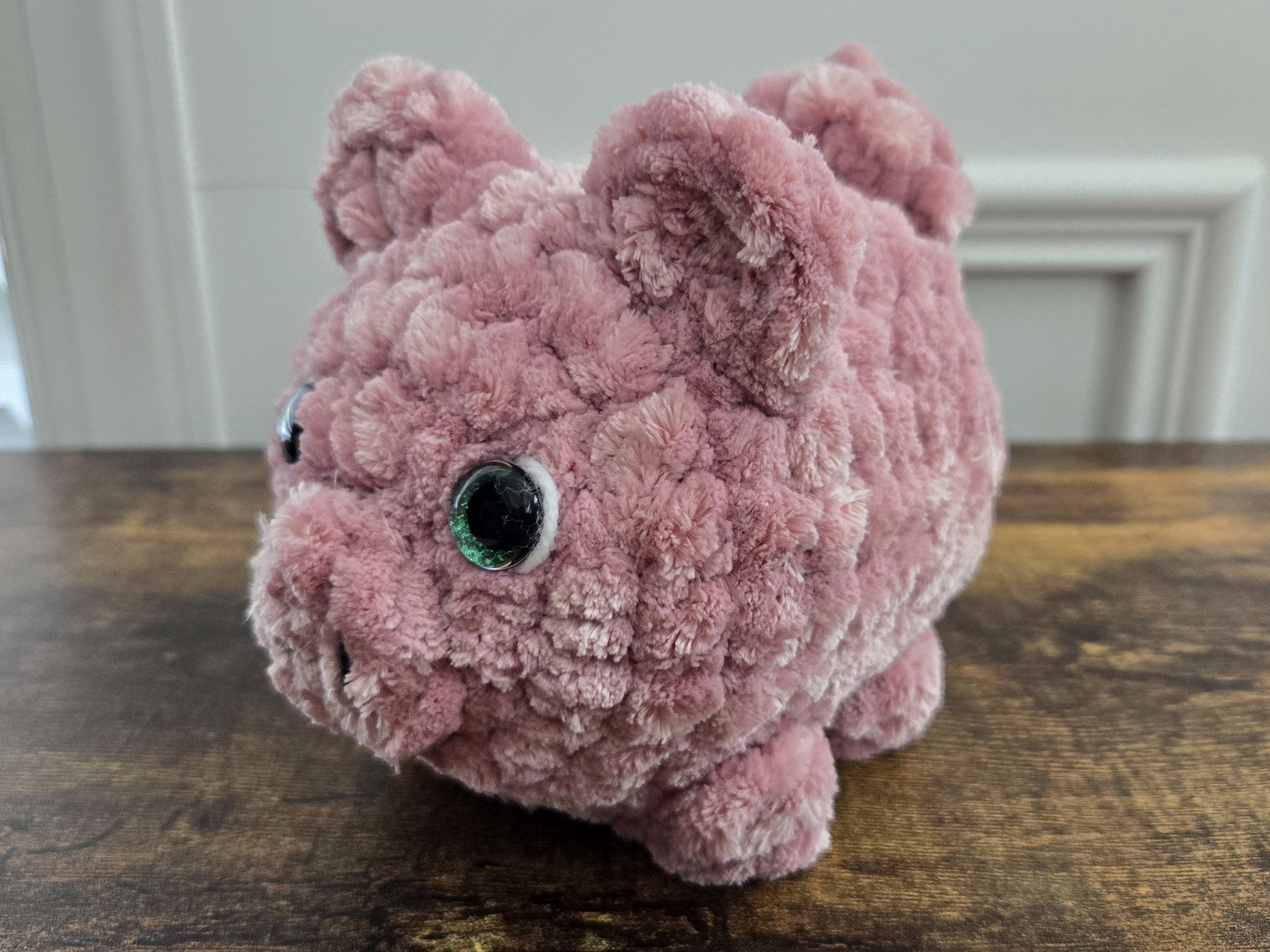Crochet Pig Plushie – Handmade Amigurumi Pig – Soft Stuffed Animal – Cute Farm Toy – Perfect Gift for Kids & Pig Lovers - Large Size - Thumbnail 2
