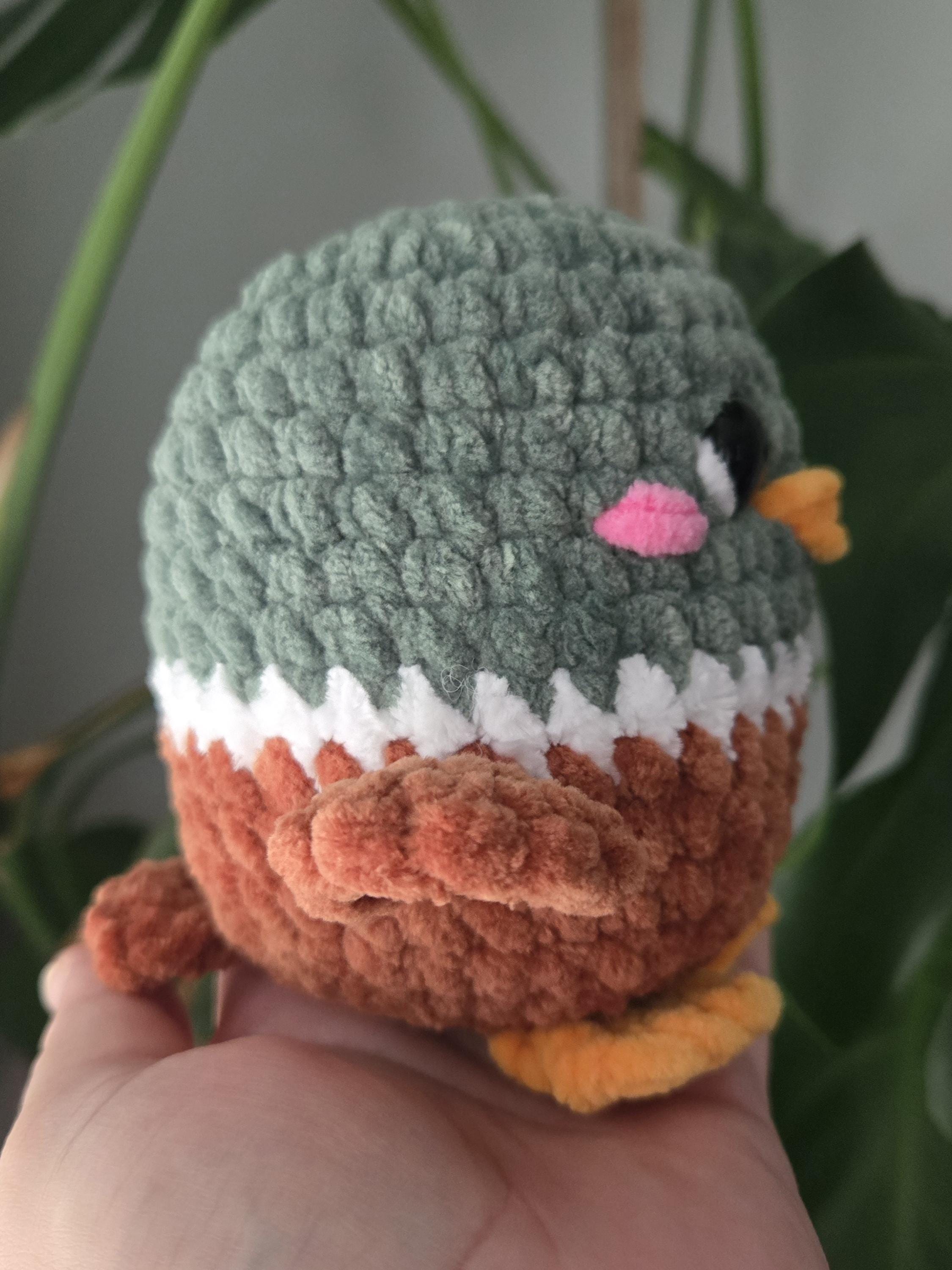 Crochet Mallard Duck Plush – Soft Chenille Amigurumi Duck – Handmade Wildlife Stuffed Animal – Gift for Duck Lovers - Thumbnail 2
