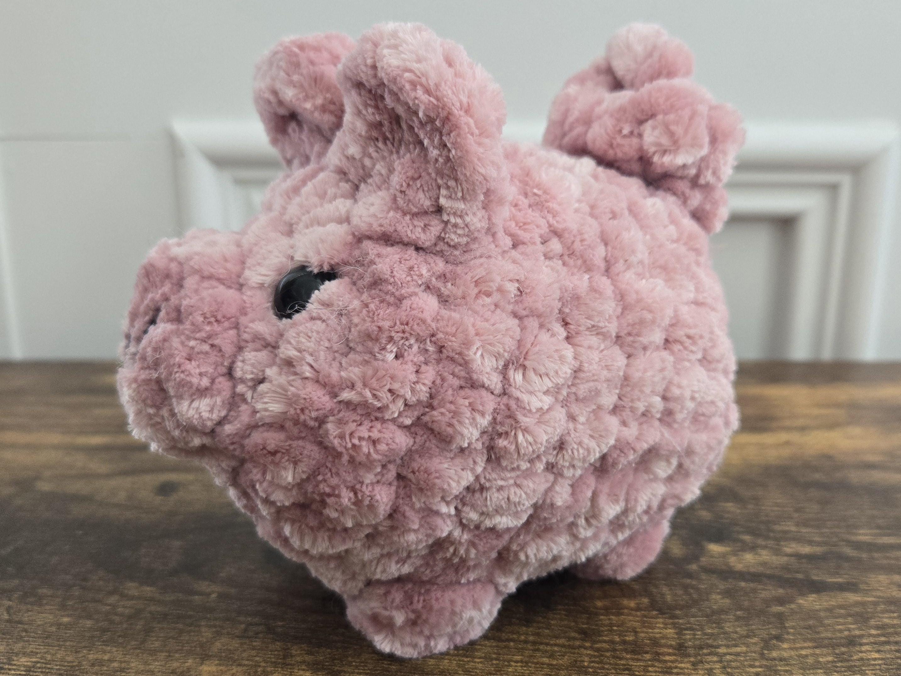Crochet Pig Plushie – Handmade Amigurumi Pig – Soft Stuffed Animal – Cute Farm Toy – Perfect Gift for Kids & Pig Lovers - Medium Size - Thumbnail 2